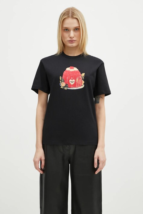 Бавовняна футболка Carhartt WIP Pudding жіноча колір чорний I034435.89XX