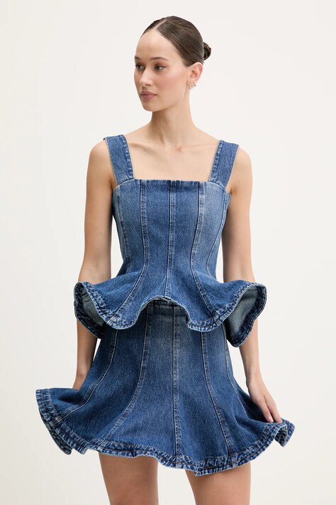 MSGM top din denim uni, 3842MDT231.257242