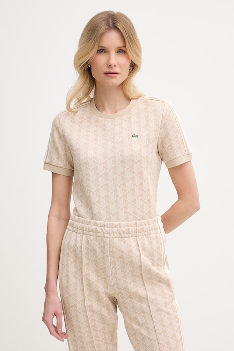 Lacoste T-shirt damski beżowy TF3244