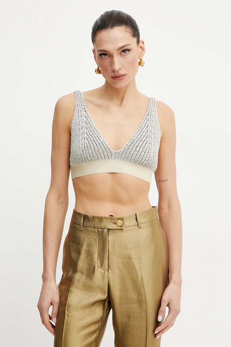 Pinko top culoarea gri, 105178 A2LN