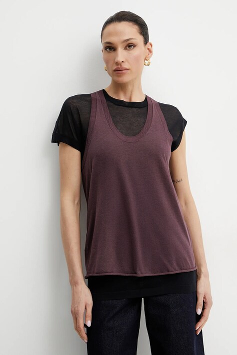 Pinko tricou femei, culoarea violet, 105152 A2LS