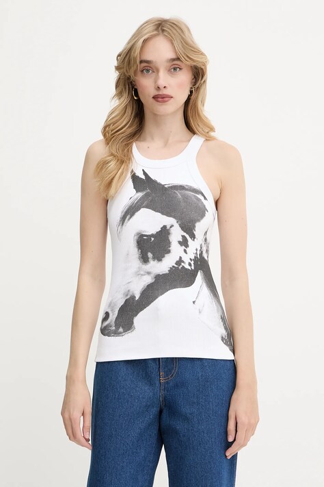 Pinko top REIMAGINE by Patrick Mcdowell culoarea alb, 105247 A2KT