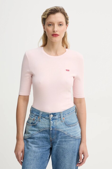 Levi's tricou LUCA SLIM TEE femei, culoarea roz, A3388