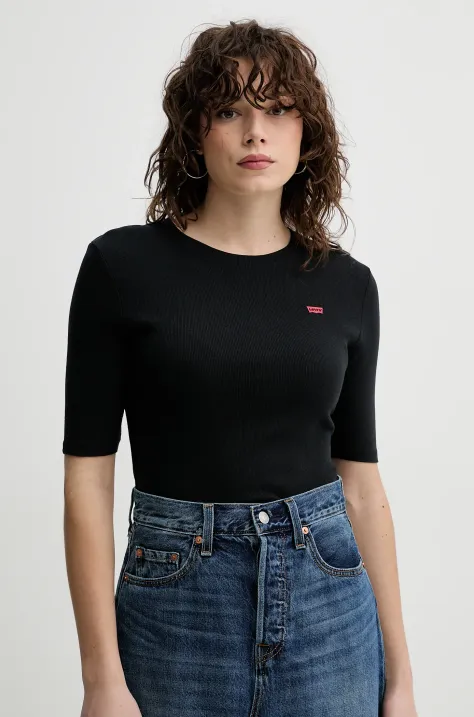 Levi's tricou LUCA SLIM TEE femei, culoarea gri, A3388