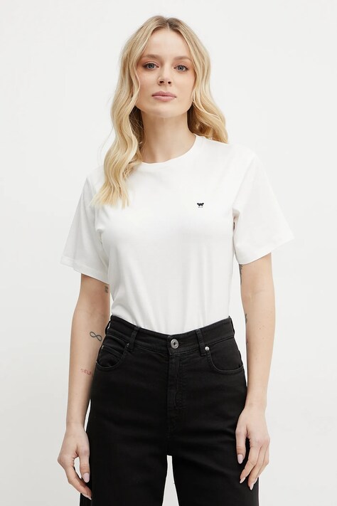 Βαμβακερό μπλουζάκι Weekend Max Mara γυναικείο, χρώμα: άσπρο, 2515971031600