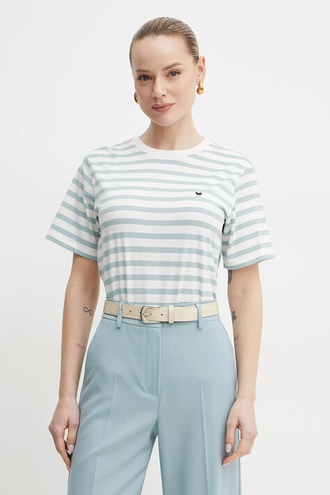 Bavlněné tričko Weekend Max Mara zelená barva, 2515971031600