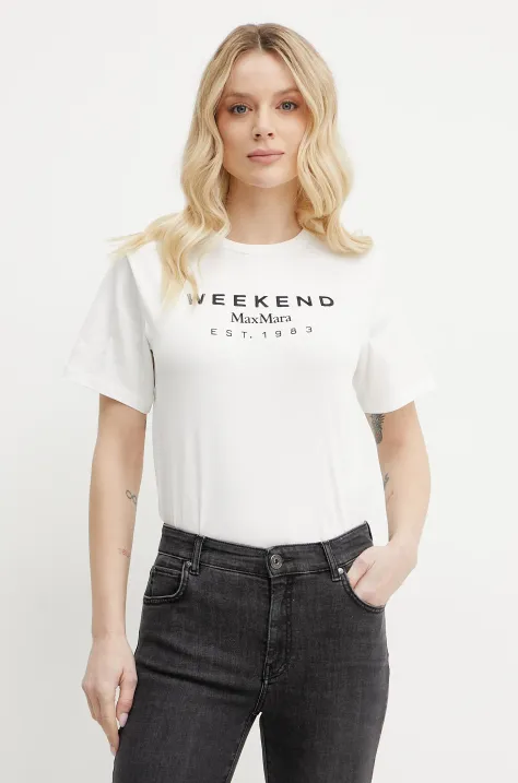 Бавовняна футболка Weekend Max Mara жіноча колір білий 2515971041600