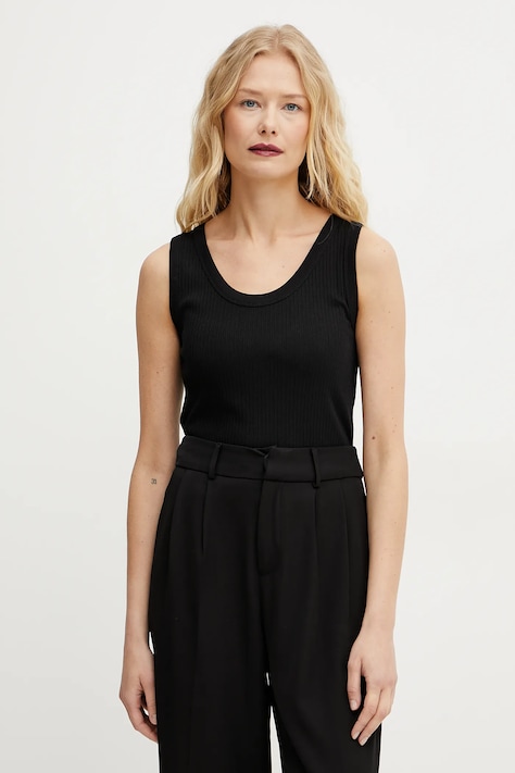 Weekend Max Mara top bawełniany kolor czarny 2515941022600