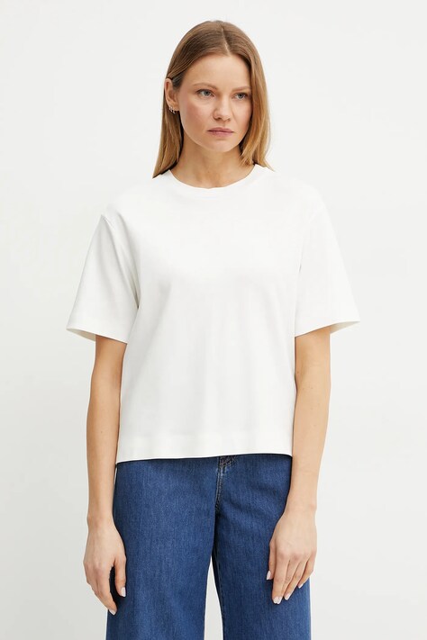 Weekend Max Mara tricou din bumbac femei, culoarea alb, 2515941042600