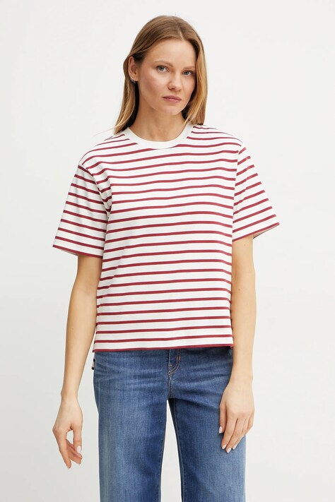 Bavlněné tričko Weekend Max Mara červená barva, 2515941042600