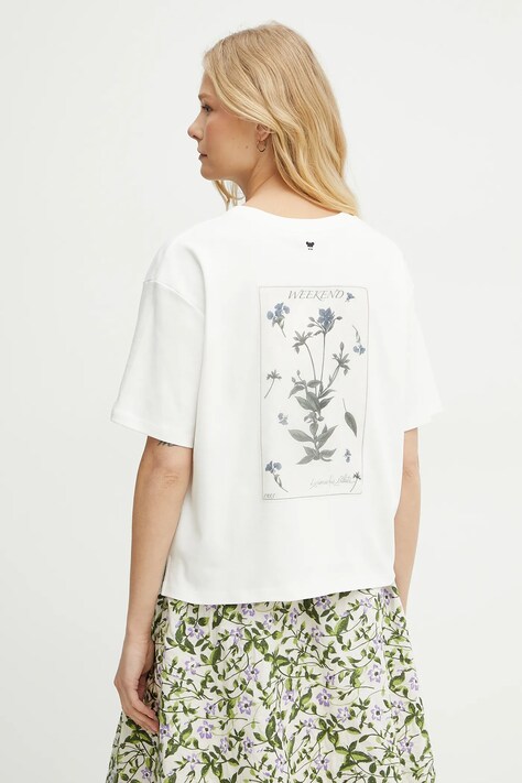 Bavlněné tričko Weekend Max Mara bílá barva, 2515941052600