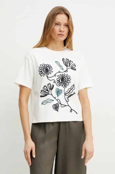 Weekend Max Mara t-shirt bawełniany damski kolor biały 2515941052600