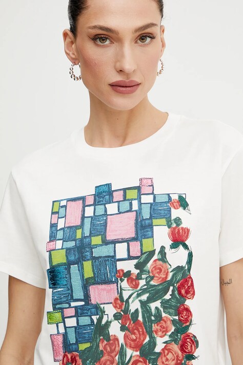 Weekend Max Mara t-shirt bawełniany damski kolor biały 2515971016600