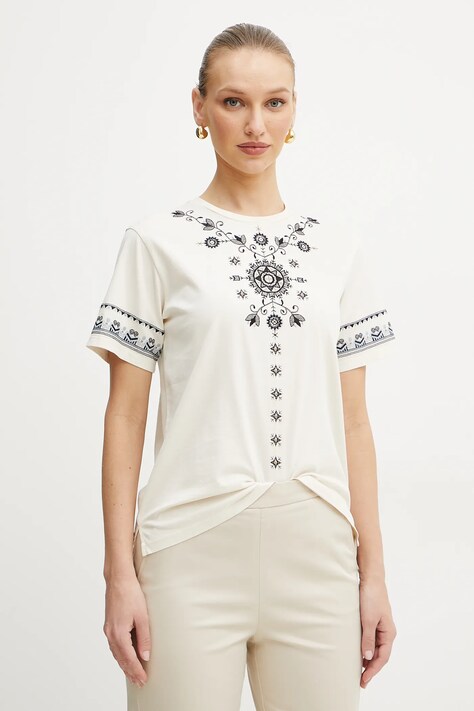 Bavlněné tričko Weekend Max Mara bílá barva, 2515971042600