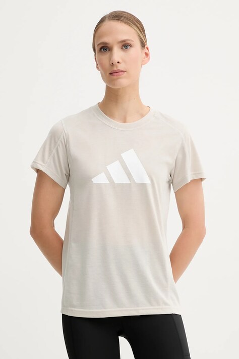 adidas Performance t-shirt treningowy Train Essentials damski kolor beżowy JC9594
