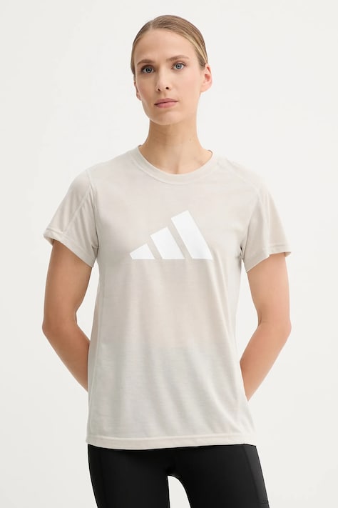 Tréningové tričko adidas Performance Train Essentials béžová farba, JC9594