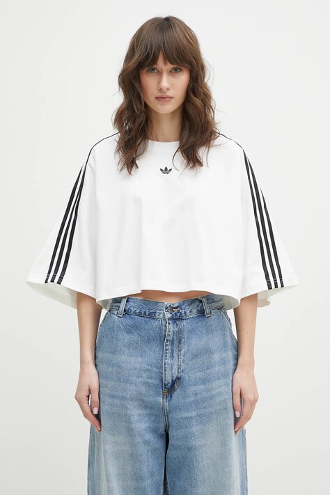 Бавовняна футболка adidas Originals BOXY TEE жіноча колір білий JY8886