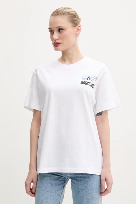 Moschino Jeans t-shirt in cotone donna colore bianco 0713 3732