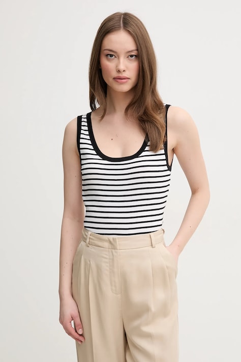 Bavlněný top United Colors of Benetton bílá barva, 30YSDH010