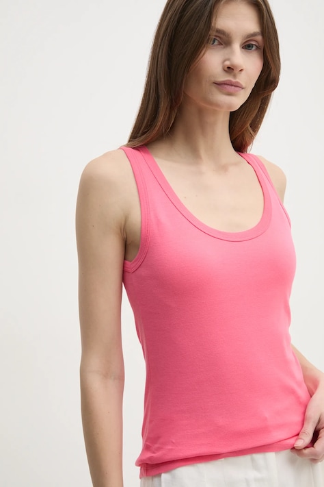 Бавовняний топ United Colors of Benetton колір рожевий 3GA2DH010