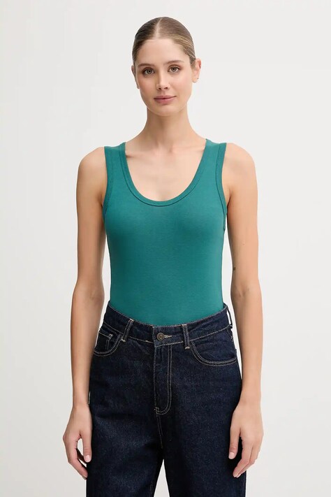 Bombažen top United Colors of Benetton siva barva, 3GA2DH010