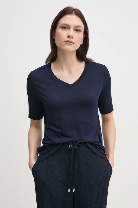 United Colors of Benetton tricou femei, culoarea albastru marin, 3Z12D401G