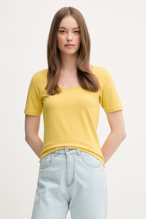 Tričko United Colors of Benetton dámské, žlutá barva, 3FJHD401P