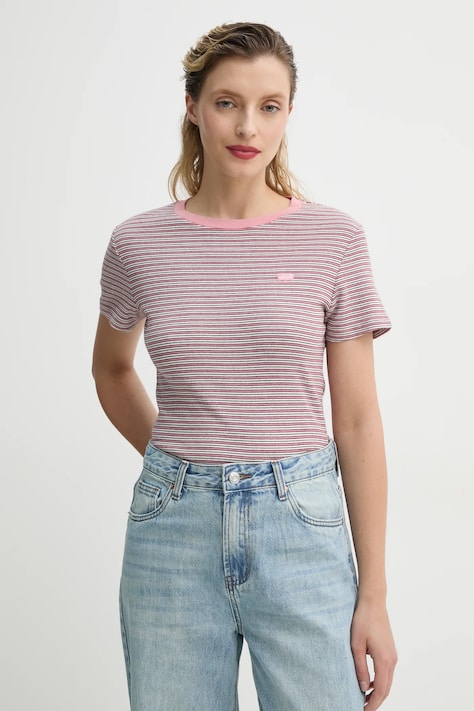 Levi's tricou din bumbac ESSENTIAL HM SS TEE femei, culoarea roz, 000KK