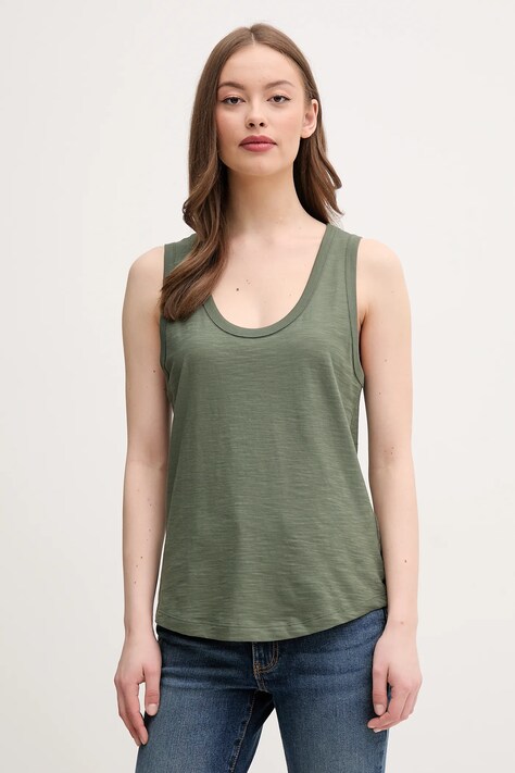 United Colors of Benetton top in cotone colore verde 3BVXDH00Z