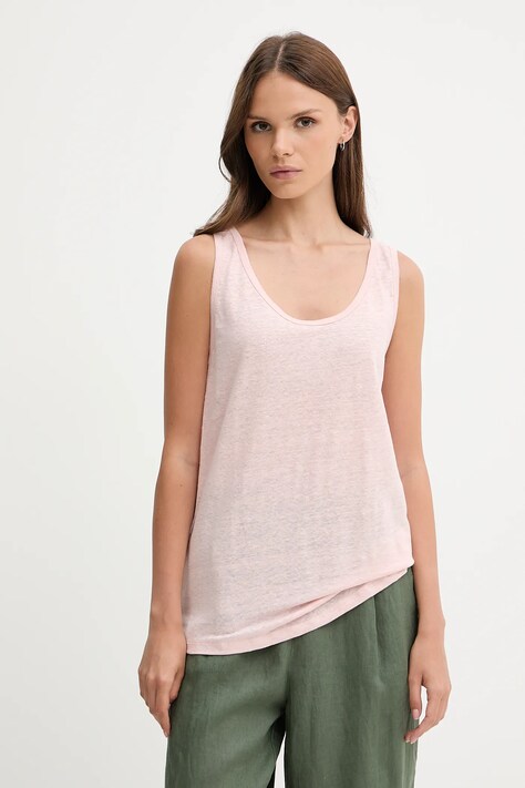 Plátěný top United Colors of Benetton růžová barva, 37UJE8398