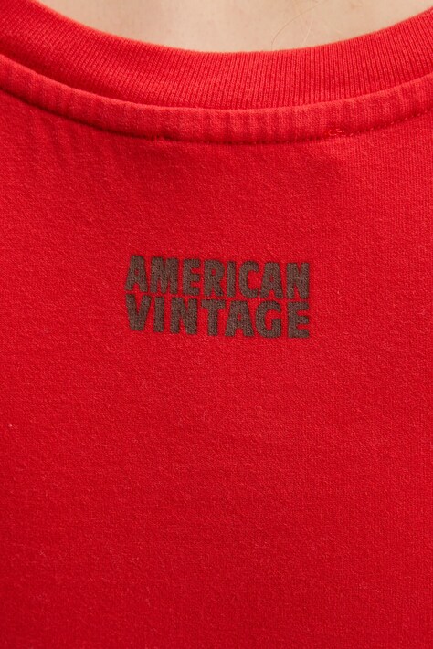 Бавовняний топ American Vintage — SS25-TSD13I, червоний — фото 5