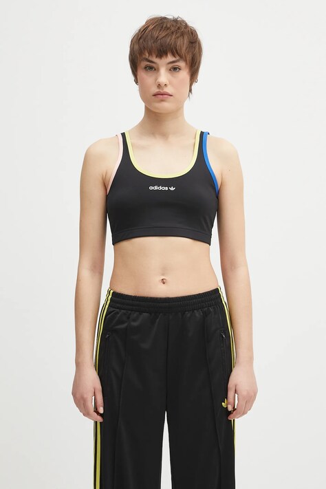 Спортивний бюстгальтер adidas Originals Linear колір чорний однотонна JD2735