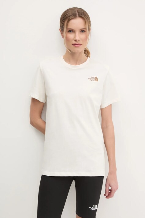 Μπλουζάκι The North Face Box Relaxed χρώμα: μπεζ, NF0A87NK95R1