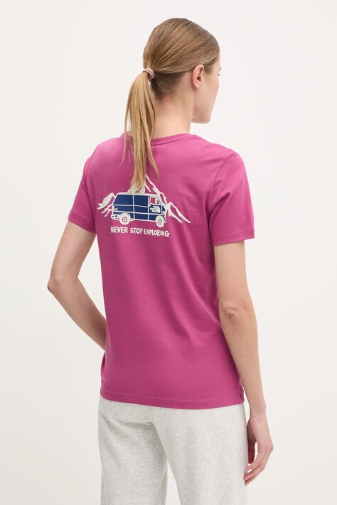 The North Face t-shirt Outdoor Graphic damski kolor różowy NF0A8C226EO1