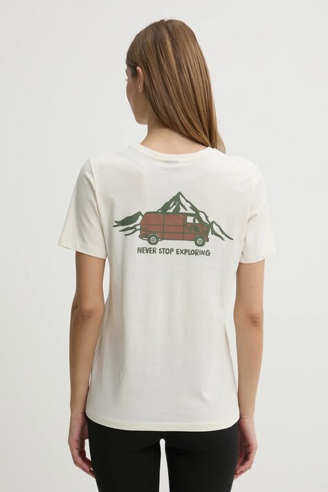 The North Face t-shirt in cotone Outdoor Graphic donna colore beige NF0A8C22QLI1