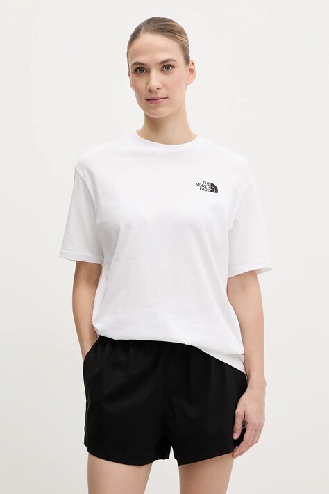 The North Face tricou din bumbac Essential femei, culoarea alb, NF0A87NQFN41