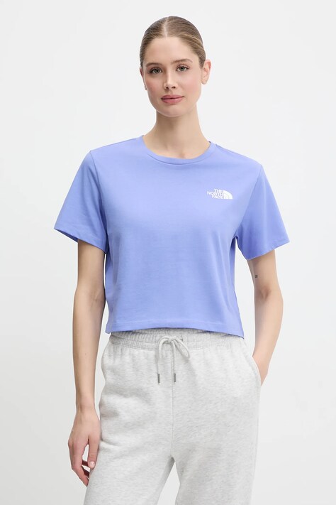 The North Face tricou Simple Dome Cropped Slim culoarea violet, NF0A87U40YI1