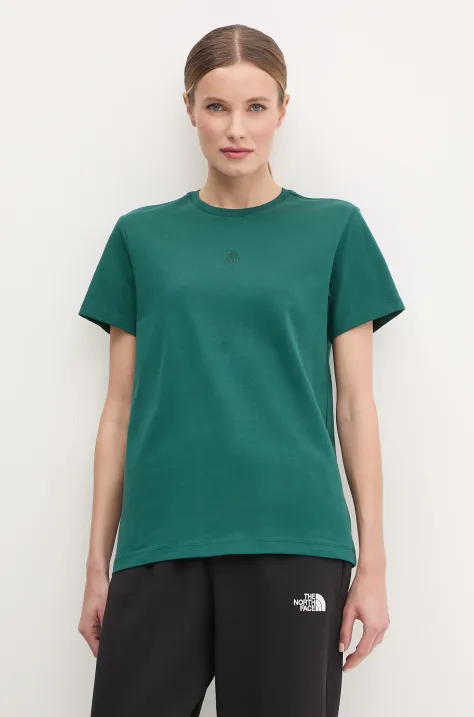 The North Face tricou din bumbac Relaxed femei, culoarea verde, NF0A8C386GI1