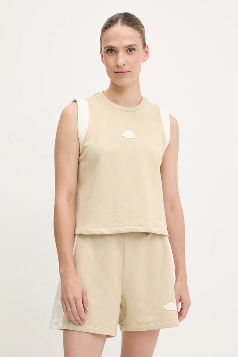 The North Face top Terry Relaxed culoarea bej, NF0A8C263X41