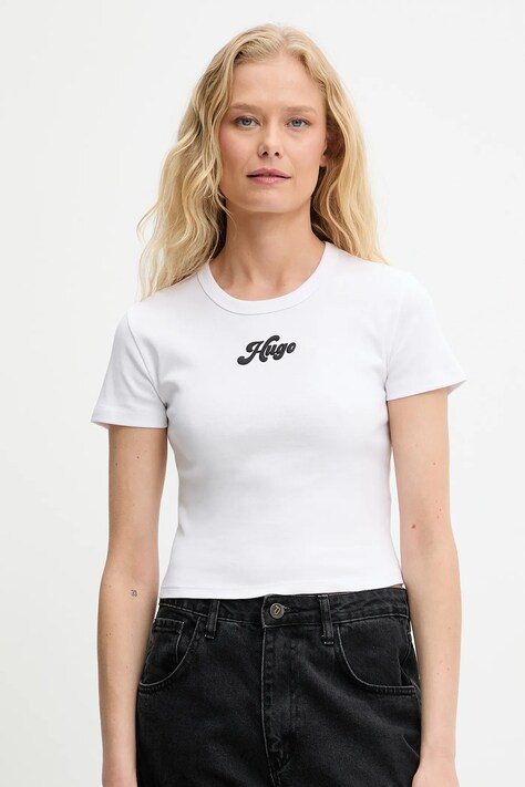 HUGO tricou din bumbac culoarea roz, 50539132