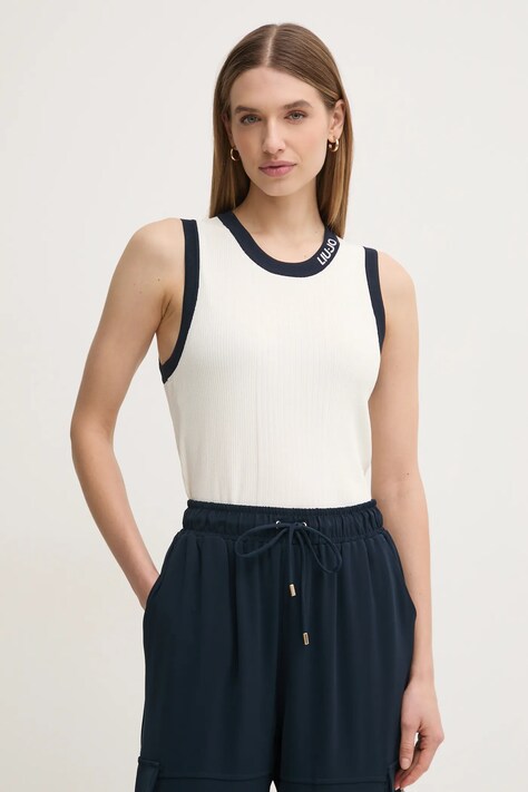 Безрукавка Liu Jo колір бежевий легка TA5092 MS022