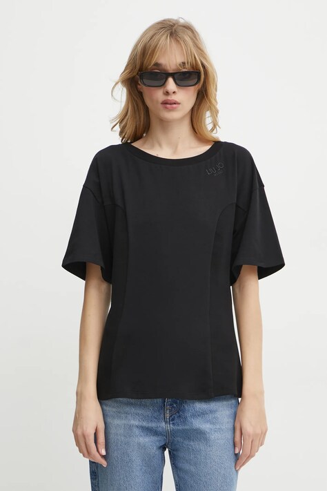 Liu Jo tricou femei, culoarea negru, TA5108 JS003