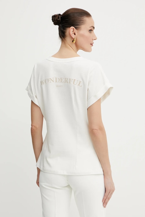 Liu Jo tricou culoarea bej, TA5109 JS003