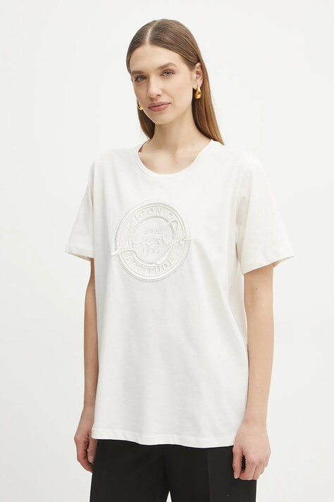 Liu Jo tricou din bumbac femei, culoarea bej, TA5174 JS923