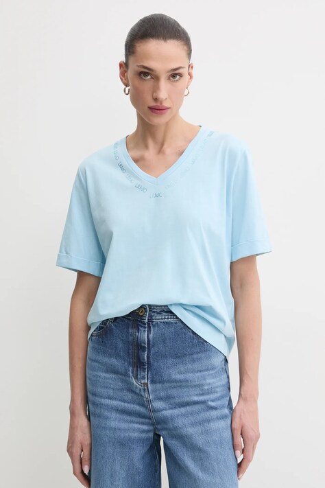 Liu Jo t-shirt in cotone donna colore blu TA5175 JS923