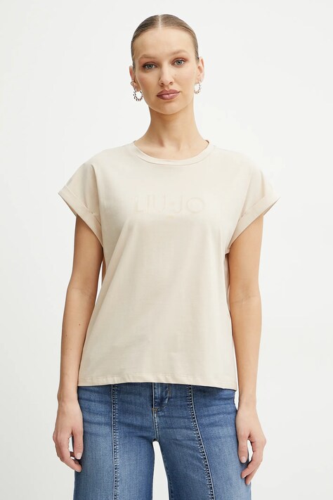 Liu Jo tricou culoarea bej, TA5181 JS003