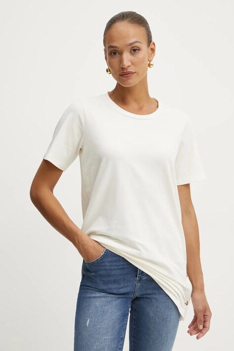 Liu Jo tricou femei, culoarea bej, TA5255 JS088