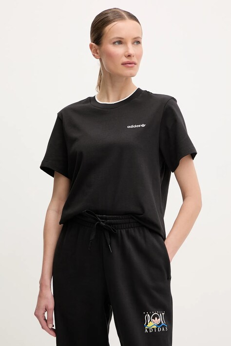 Бавовняна футболка adidas Originals Graphic Loose T — SS25-TSD18R, чорний — фото 3