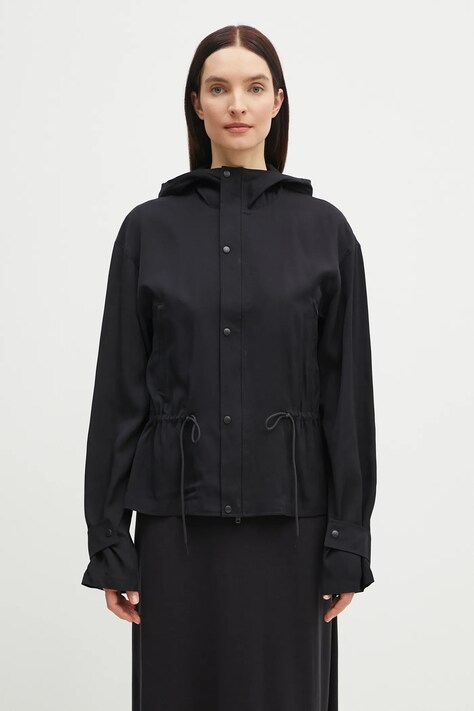 Parka Y-3 Rayon Twill Hooded Top boja: crna, za prijelazno razdoblje, JD1760