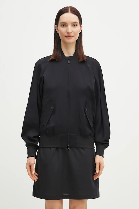 Μπουφάν bomber Y-3 Rayon Twill Track Top χρώμα: μαύρο, JD1762